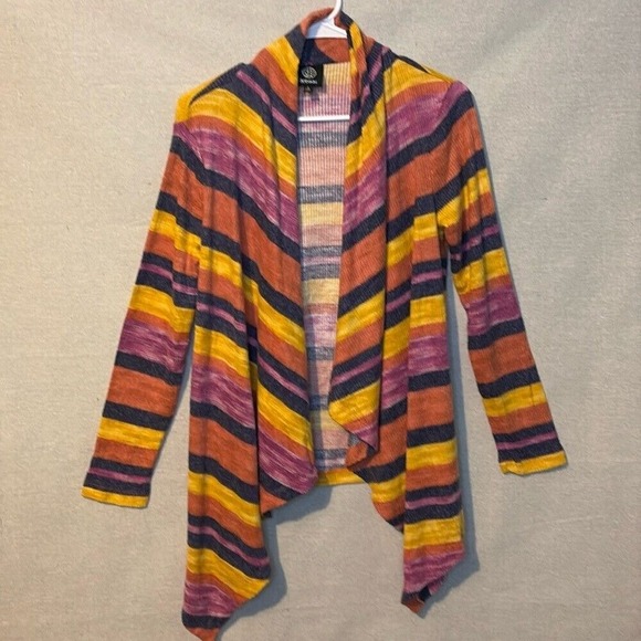 bobeau Sweaters - Bobeau Womens Cardigan Small Rayon Polyester Striped Open Casual‎ Colorful New